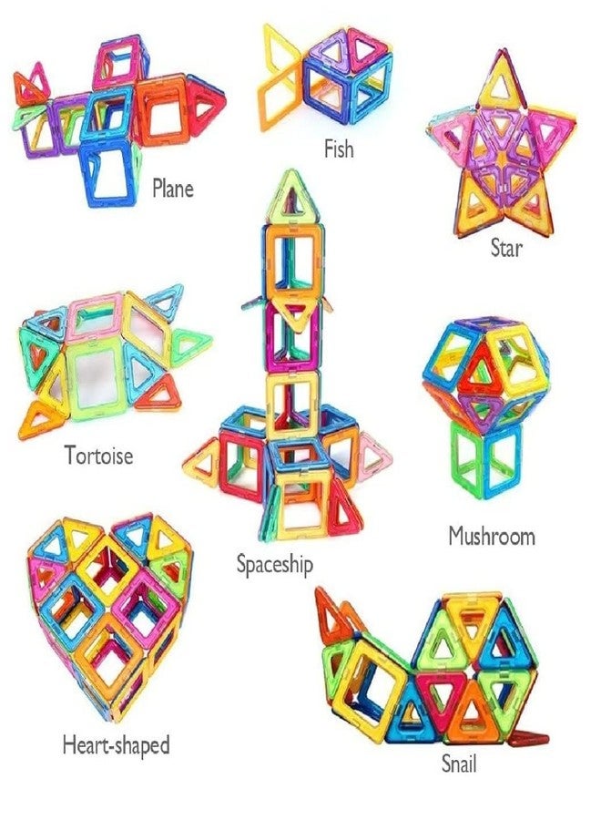RAHU 86 Pcs Mag-Magic DIY Magnetic Designer Construction Set Model and Building Toy Plastic Blocks Educational Toys for Kids Mag - Magic Creativity Theme Brain Training 3D Stacking - Image 4